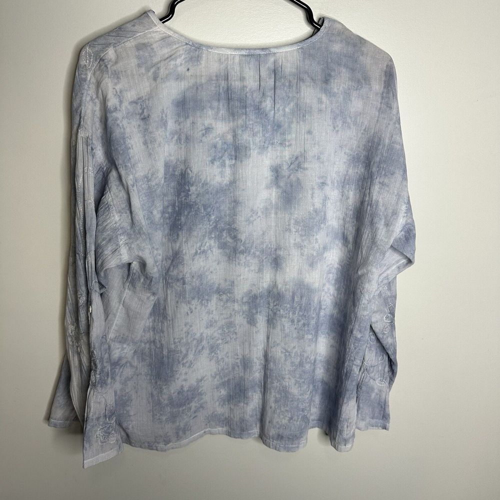 Women's NEW Pure Jill Tye Dye Floral Long Sleeve Blouse Lightweight‎ Size SP - Picture 4 of 4